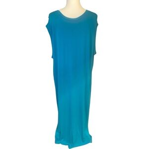 Eileen Fisher Jewel Blue Viscose Jersey Dress Size XL NWOT